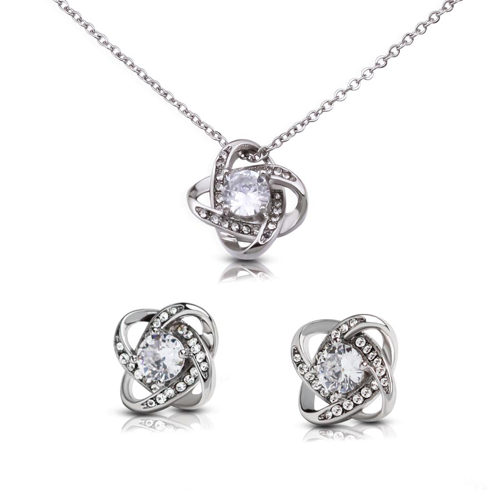 Gift To My Daughter - Love Knot Necklace & Earring Set