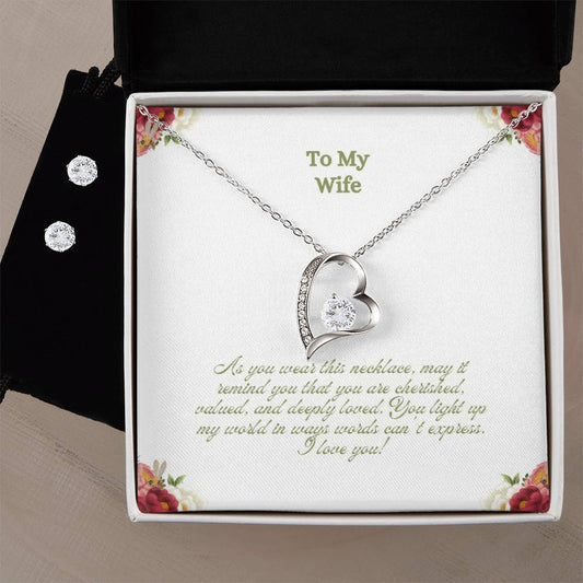 Forever Love Necklace & Earring - To My Wife